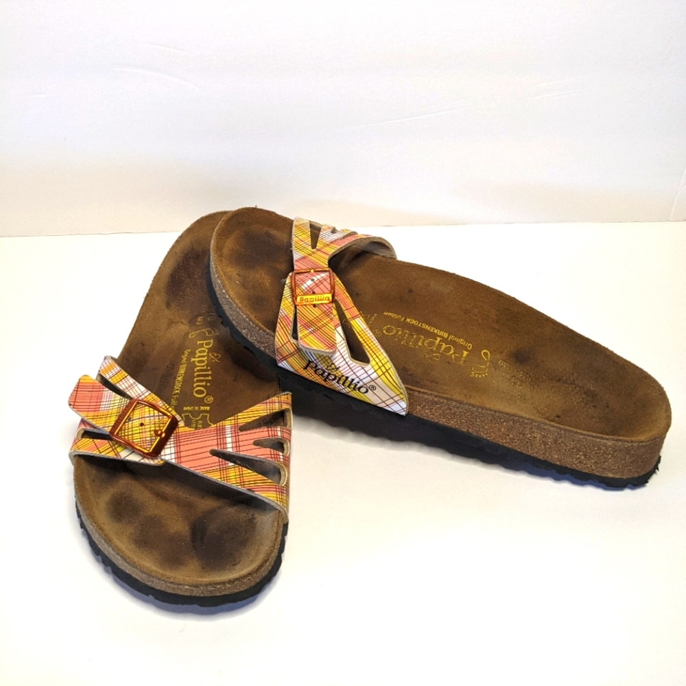 Birkenstock Papillio Orange Plaid Sandals